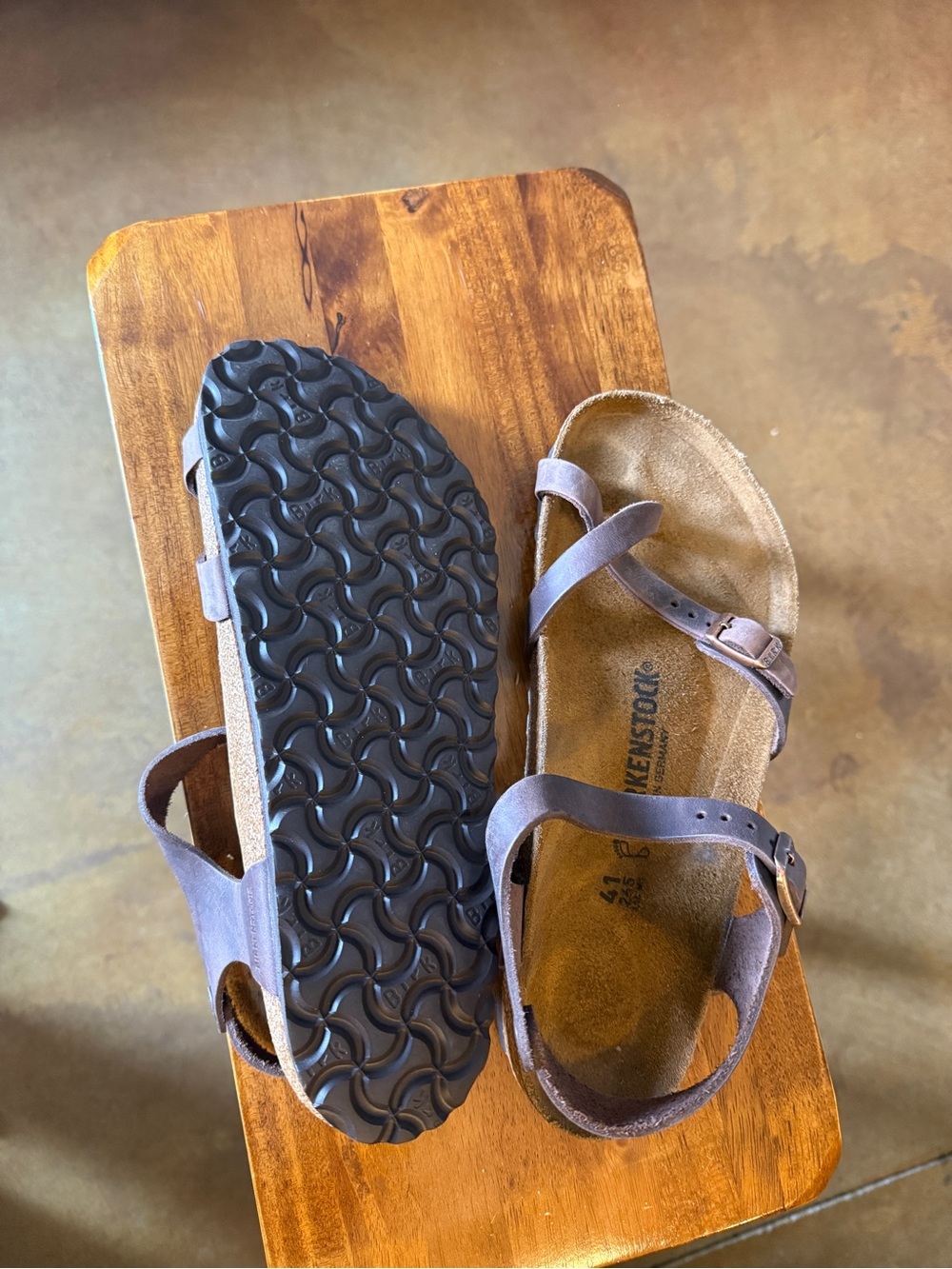 Birkenstock Dark Brown Leather Strappy Sandals - Picture 3 of 3
